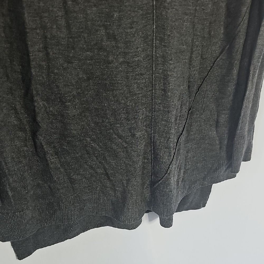 Valette V-Neck Tunic Sweater Small Charcoal Gray Minimalist Grunge Layer Casual - Picture 2 of 6